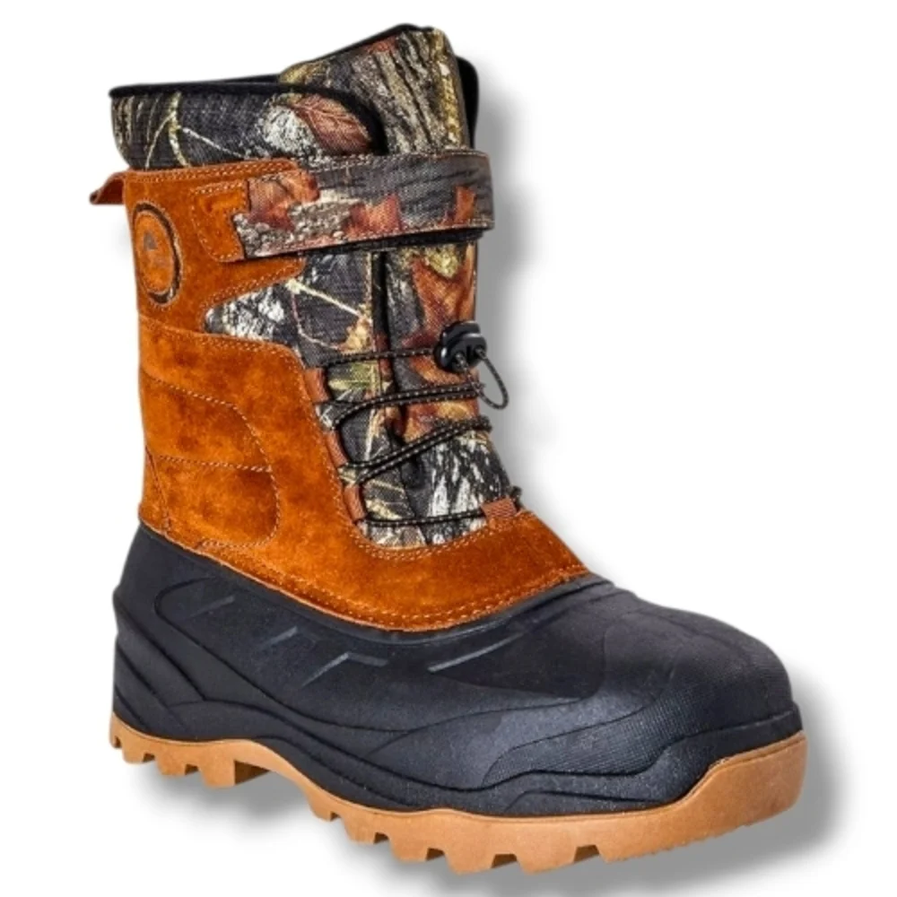 NWT Ozark Trail Mossy Oak Men's Pac Snow Boots w/ 3M Thinsulate & Suede Size 8